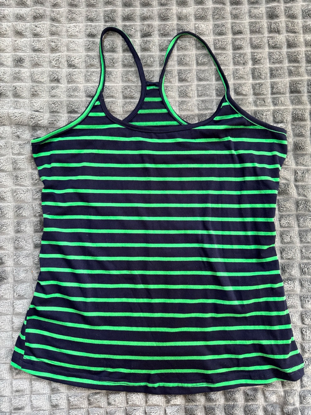 2/$10 Women’s Striped Racerback Swim Top - Navy & Green (B2)